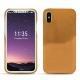 Coque cuir Apple iPhone X - Or Maïa ( Pantone 871C ) 