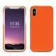 Apple iPhone X leather cover - Orange fluo