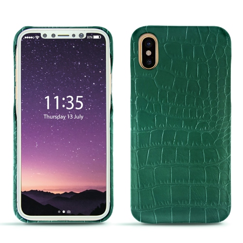 Coque iphone xsCrocodile pino ( Pantone #173F35 ) 