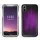 Coque cuir Apple iPhone X - Violet Patine