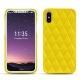 Apple iPhone X leather cover - Jaune fluo - Couture
