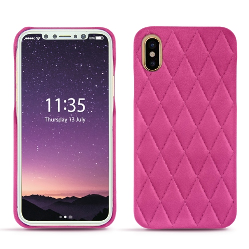 Apple iPhone Xs leather caseRose BB - Couture ( Pantone #DB599F )