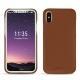 Funda de piel Apple iPhone X - Marron PU