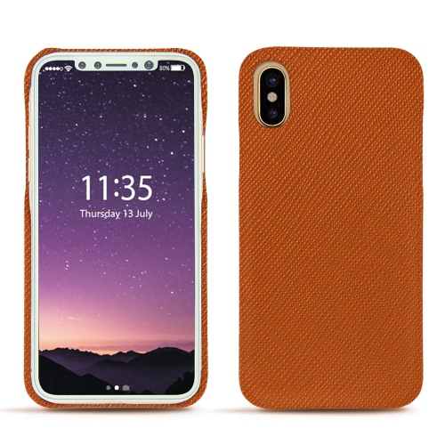 Custodia in pelle Apple iPhone XsOrange vibrant ( Pantone #e36b39 ) 