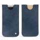 Apple iPhone X leather pouch - Jean vintage ( Roughtcut - Pantone 285U  ) 