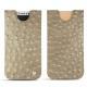Pochette cuir Apple iPhone X - Autruche desert
