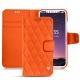 Apple iPhone X leather case - Orange fluo - Couture