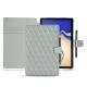 Samsung Galaxy Tab S4 10.5 leather case - Gris - Couture ( Nappa - Pantone W428C ) 