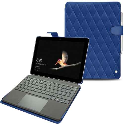 Housse cuir Microsoft Surface GoBleu océan - Couture ( Nappa - Pantone #15458a) 