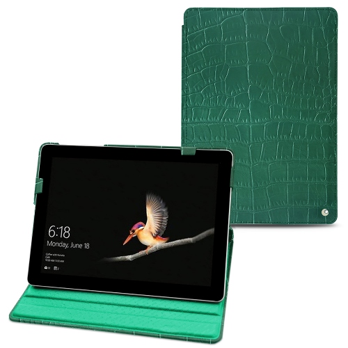 Capa em pele Microsoft Surface GoCrocodile pino ( Pantone #173F35 ) 
