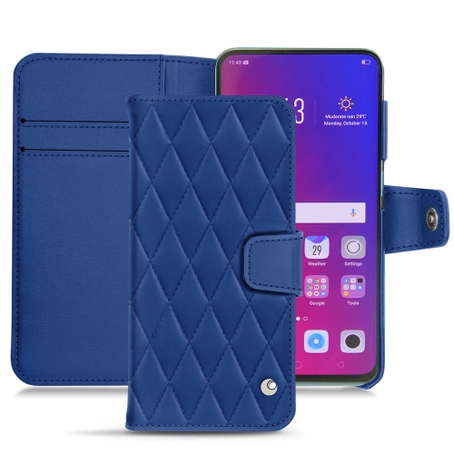 Capa em pele Oppo Find XBleu océan - Couture ( Nappa - Pantone #15458a) 
