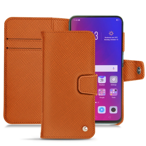 Capa em pele Oppo Find XOrange vibrant ( Pantone #e36b39 ) 