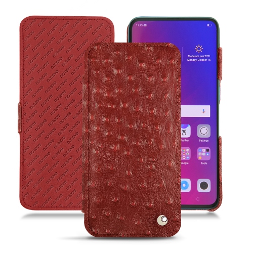 Custodia in pelle Oppo Find XAutruche ciliegia ( Pantone #a4343a ) 