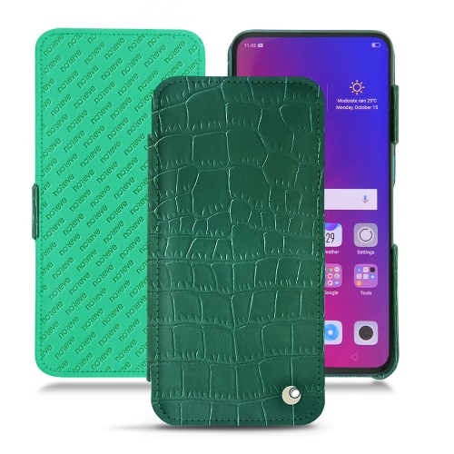 Custodia in pelle Oppo Find XCrocodile pino ( Pantone #173F35 ) 