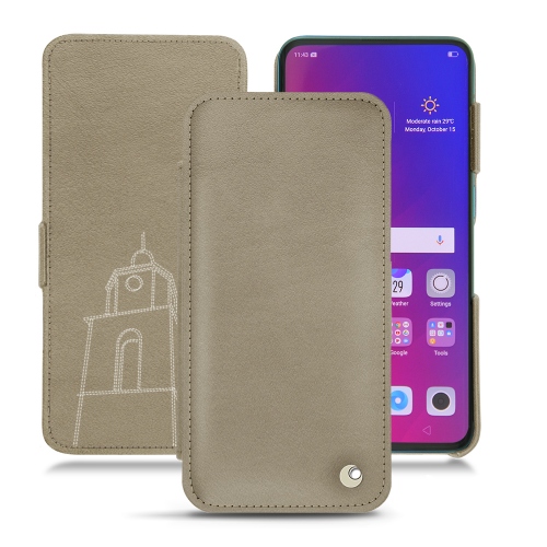 가죽 커버 Oppo Find XDarboun sabla ( Pantone #BCB1A1 )