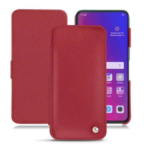 レザーケース Oppo Find XRouge passion ( Pantone #a6192e ) 