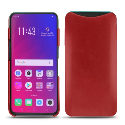 Custodia in pelle Oppo Find XRouge ( Nappa - Pantone #d50032 ) 