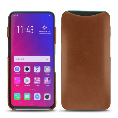 Custodia in pelle Oppo Find XMarron ( Nappa - Pantone #8B4720 ) 