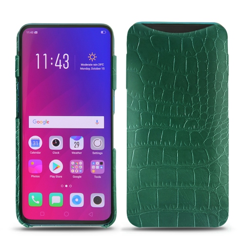 硬质真皮保护套 Oppo Find XCrocodile pino ( Pantone #173F35 ) 