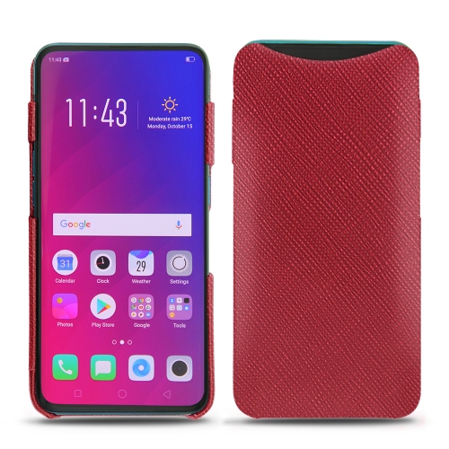 硬质真皮保护套 Oppo Find XRouge passion ( Pantone #a6192e ) 