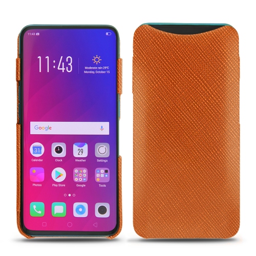 硬质真皮保护套 Oppo Find XOrange vibrant ( Pantone #e36b39 ) 