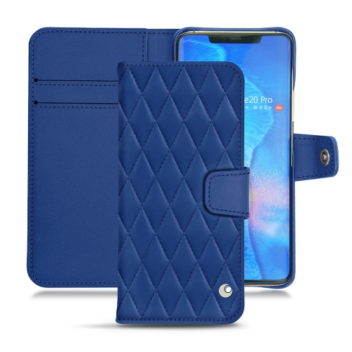 Custodia in pelle Huawei Mate 20 ProBleu océan - Couture ( Nappa - Pantone #15458a) 