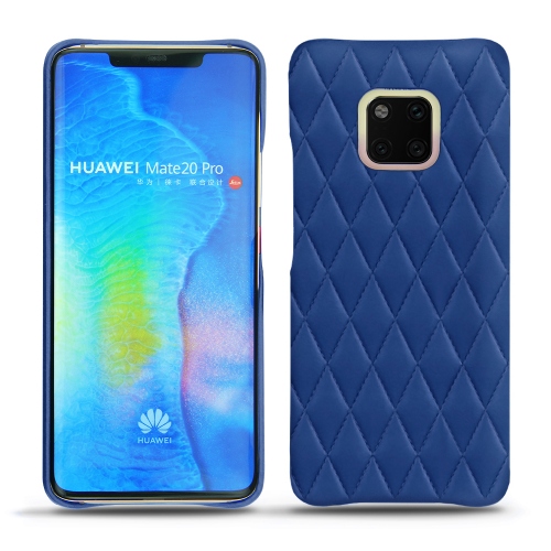 Custodia in pelle Huawei Mate 20 ProBleu océan - Couture ( Nappa - Pantone #15458a) 