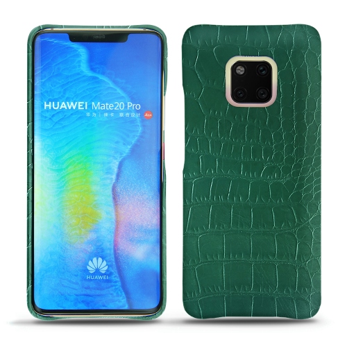 Protections haut de gamme - étui, housse, coque - pour Huawei Mate 20 Pro par NoreveCrocodile pino ( Pantone #173F35 ) 