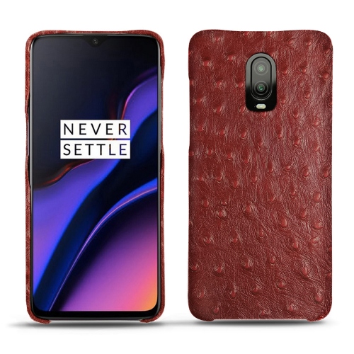 硬质真皮保护套 OnePlus 6TAutruche ciliegia ( Pantone #a4343a ) 