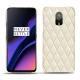 レザーケース OnePlus 6T - Blanc - Couture ( Bologna - White ) 