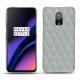 Coque cuir OnePlus 6T - Gris - Couture ( Nappa - Pantone W428C ) 