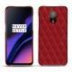Coque cuir OnePlus 6T - Rouge - Couture ( Nappa - Pantone 199C ) 