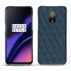 Coque cuir OnePlus 6T - Indigo - Couture ( Pantone 303U ) 