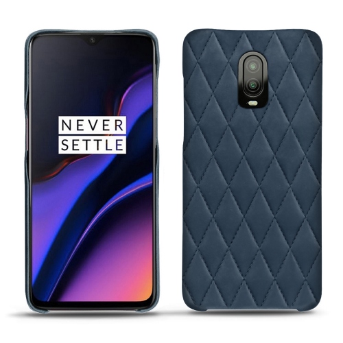 Lederschutzhülle OnePlus 6TJean vintage - Couture ( Pantone #2f414f  ) 