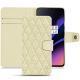 Lederschutzhülle OnePlus 6T - Ivoire - Couture ( Sleek P C12 - White ) 