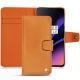 Capa em pele OnePlus 6T - Mandarine vintage ( Pantone 165C ) 