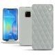 Huawei Mate 20 Pro leather case - Gris - Couture ( Nappa - Pantone W428C ) 