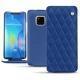 Housse cuir Huawei Mate 20 Pro - Bleu océan - Couture ( Nappa - Pantone 293C ) 
