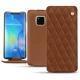 Huawei Mate 20 Pro leather case - Marron - Couture ( Nappa - Pantone 1615C ) 