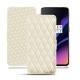 Custodia in pelle OnePlus 6T - Blanc - Couture ( Bologna - White ) 