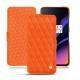 OnePlus 6T leather case - Orange fluo - Couture