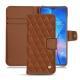 Huawei Mate 20 leather case - Marron - Couture ( Nappa - Pantone 1615C ) 
