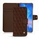 Huawei Mate 20 leather case - Châtaigne - Couture ( Pantone 476C ) 