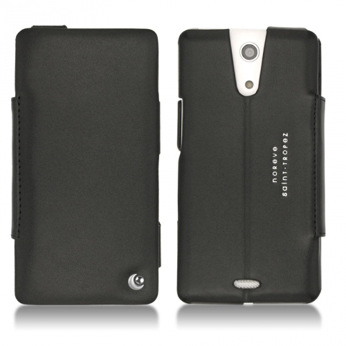Sony Xperia ZR leather case - Noir ( Nappa - Black ) 
