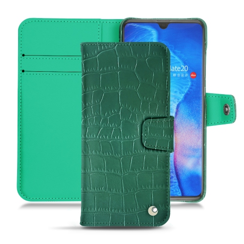 Funda de piel Huawei Mate 20Crocodile pino ( Pantone #173F35 ) 