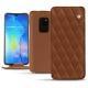 Huawei Mate 20 leather case - Marron - Couture ( Nappa - Pantone 1615C ) 