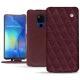 Funda de piel Huawei Mate 20 X - Lie de vin - Couture ( Pantone 5115C ) 