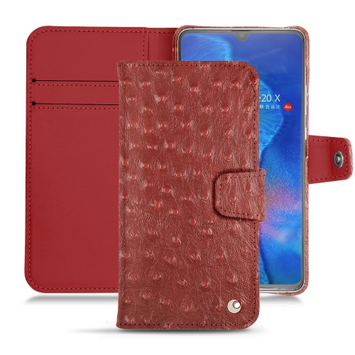 Huawei Mate 20X leather covers and casesAutruche ciliegia ( Pantone #a4343a ) 