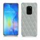 Coque cuir Huawei Mate 20 - Gris - Couture ( Nappa - Pantone W428C ) 