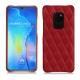 Huawei Mate 20 leather cover - Rouge - Couture ( Nappa - Pantone 199C ) 